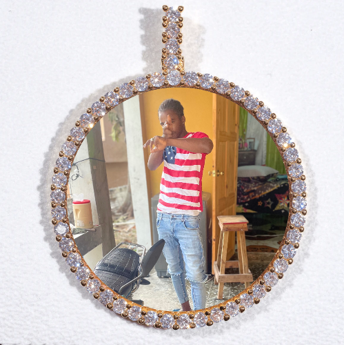 LARGE 3D CIRCLE CUSTOM PICTURE PENDANT