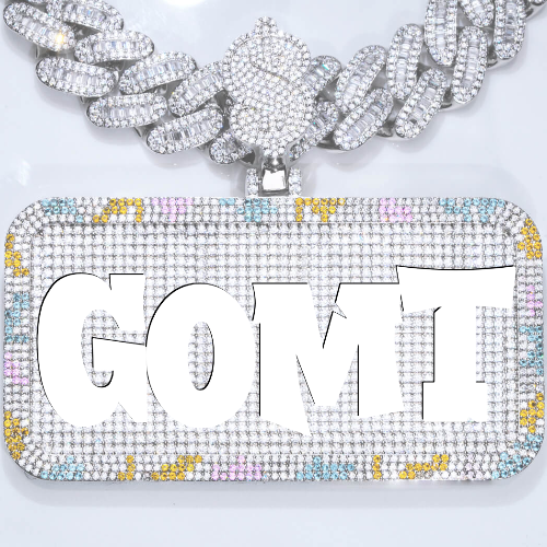 CUSTOM LETTER NECKLACE 3D COLORFUL SQUARE