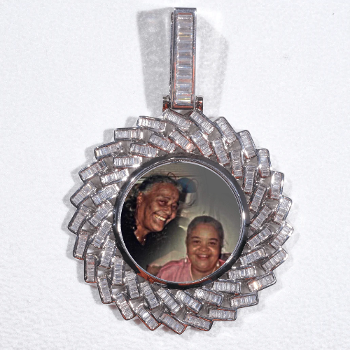 Large 3D Baguette Custom Picture Pendant