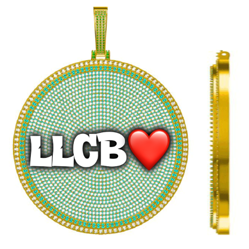 CUSTOM LETTER NECKLACE 3D BIG DISC