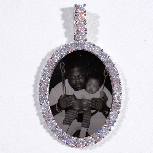 Large 3D Oval Custom Picture Pendant