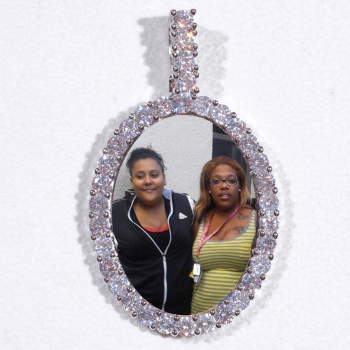 Large 3D Oval Custom Picture Pendant