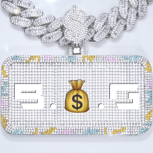 CUSTOM LETTER NECKLACE 3D COLORFUL SQUARE