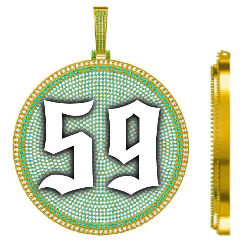 CUSTOM LETTER NECKLACE 3D BIG DISC