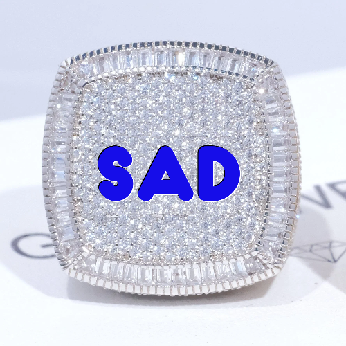 CUSTOM LETTER 3D ICED RING
