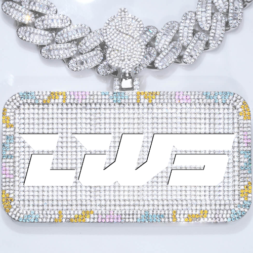 CUSTOM LETTER NECKLACE 3D COLORFUL SQUARE