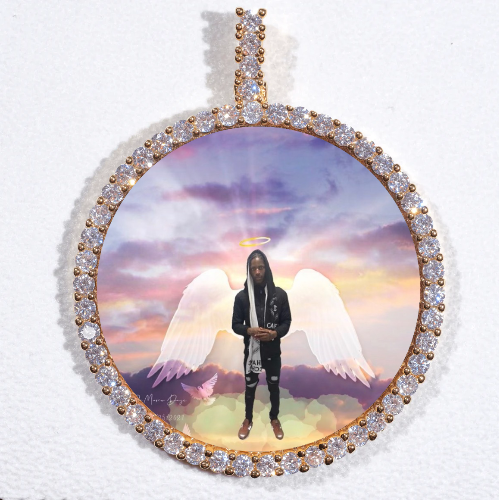 LARGE 3D CIRCLE CUSTOM PICTURE PENDANT