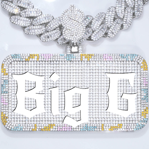 CUSTOM LETTER NECKLACE 3D COLORFUL SQUARE