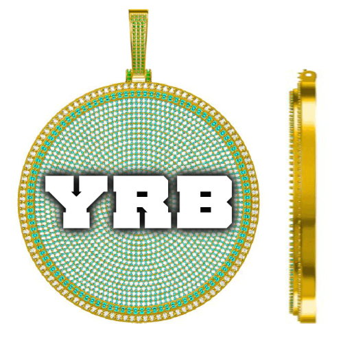 CUSTOM LETTER NECKLACE 3D BIG DISC