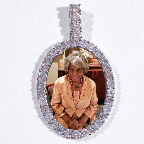 Large 3D Oval Custom Picture Pendant