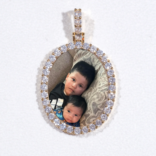 3D Oval Custom Picture Pendant