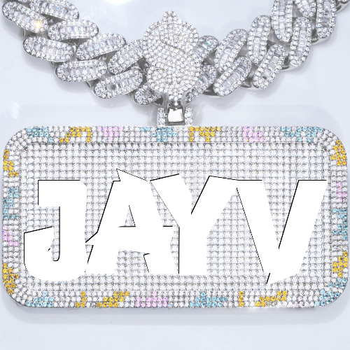 CUSTOM LETTER NECKLACE 3D COLORFUL SQUARE