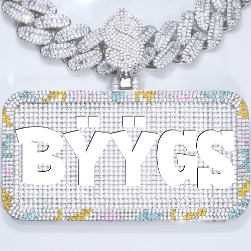 CUSTOM LETTER NECKLACE 3D COLORFUL SQUARE
