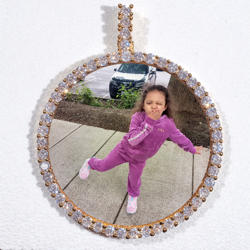 LARGE 3D CIRCLE CUSTOM PICTURE PENDANT