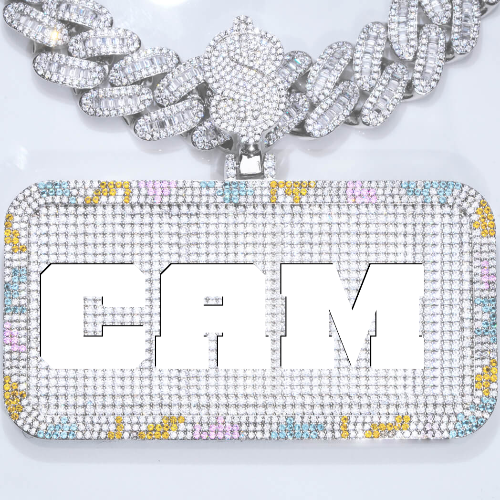 CUSTOM LETTER NECKLACE 3D COLORFUL SQUARE