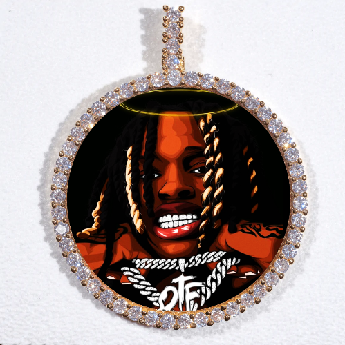 LARGE 3D CIRCLE CUSTOM PICTURE PENDANT