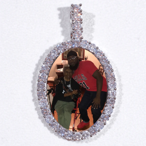 Large 3D Oval Custom Picture Pendant