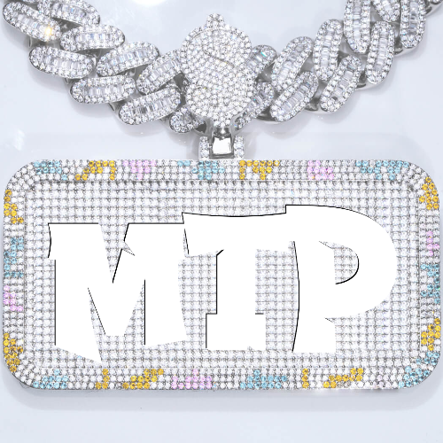 CUSTOM LETTER NECKLACE 3D COLORFUL SQUARE