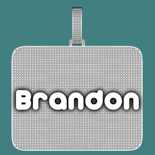 CUSTOM LETTER NECKLACE 3D BIG SQUARE