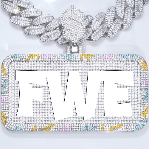 CUSTOM LETTER NECKLACE 3D COLORFUL SQUARE