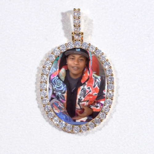3D Oval Custom Picture Pendant