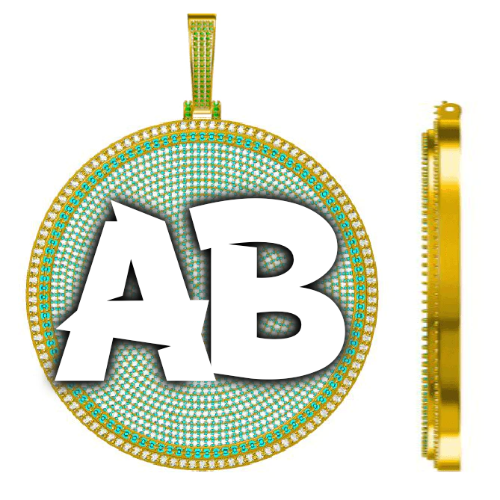 CUSTOM LETTER NECKLACE 3D BIG DISC