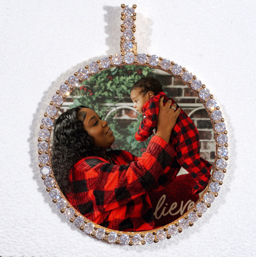 LARGE 3D CIRCLE CUSTOM PICTURE PENDANT