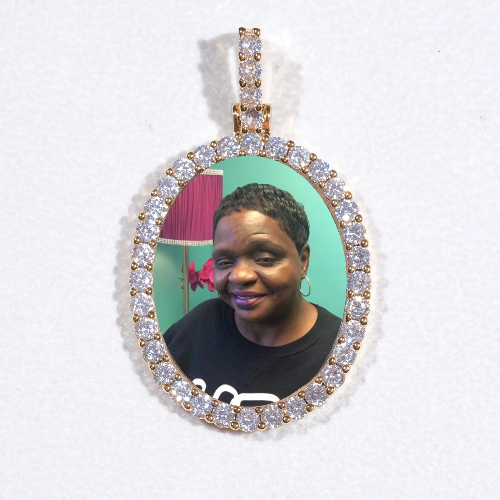 3D Oval Custom Picture Pendant