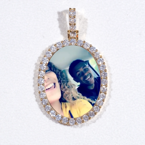 3D Oval Custom Picture Pendant