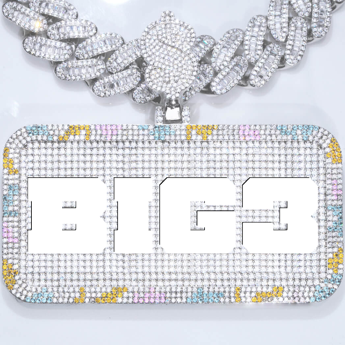 CUSTOM LETTER NECKLACE 3D COLORFUL SQUARE