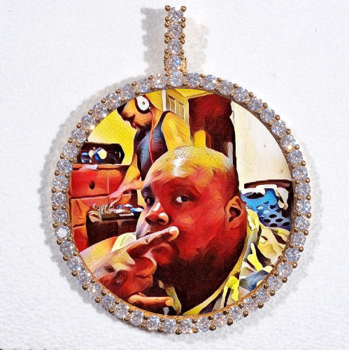 LARGE 3D CIRCLE CUSTOM PICTURE PENDANT