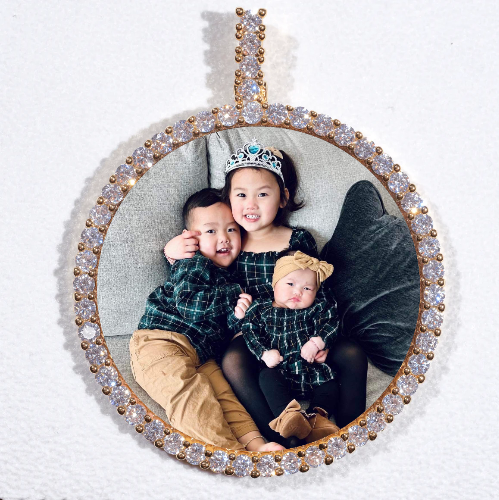 LARGE 3D CIRCLE CUSTOM PICTURE PENDANT