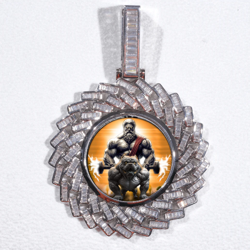 Large 3D Baguette Custom Picture Pendant