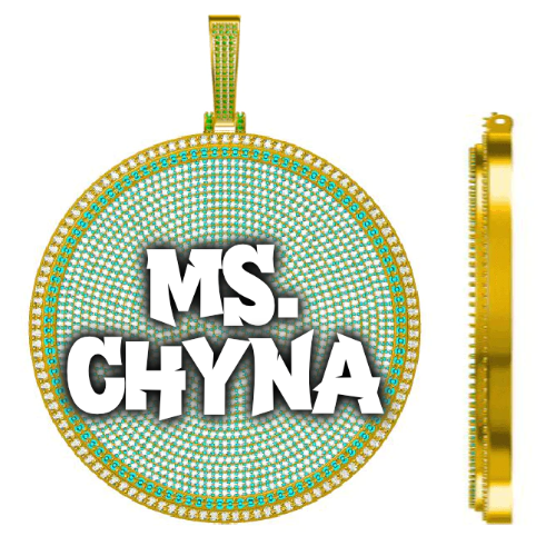 CUSTOM LETTER NECKLACE 3D BIG DISC