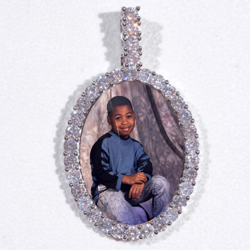 Large 3D Oval Custom Picture Pendant