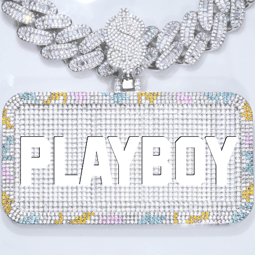 CUSTOM LETTER NECKLACE 3D COLORFUL SQUARE