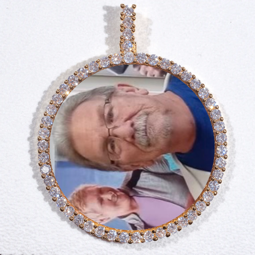 LARGE 3D CIRCLE CUSTOM PICTURE PENDANT
