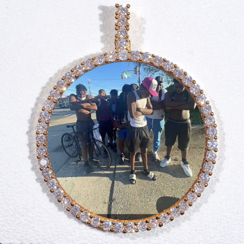 LARGE 3D CIRCLE CUSTOM PICTURE PENDANT