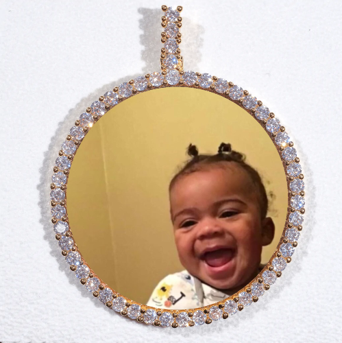 LARGE 3D CIRCLE CUSTOM PICTURE PENDANT