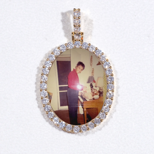 3D Oval Custom Picture Pendant