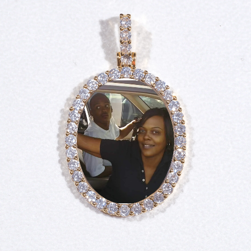3D Oval Custom Picture Pendant