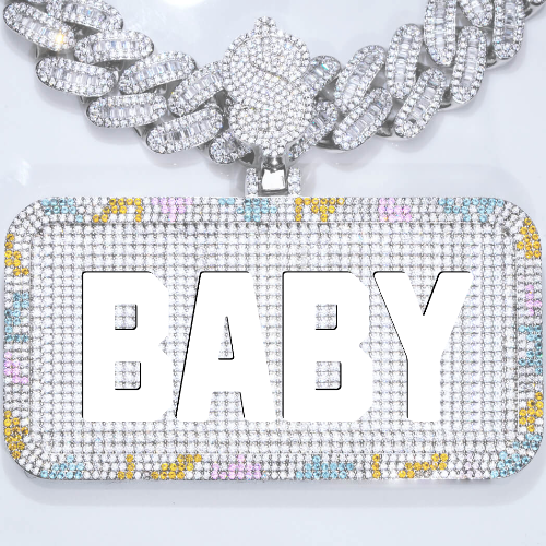CUSTOM LETTER NECKLACE 3D COLORFUL SQUARE