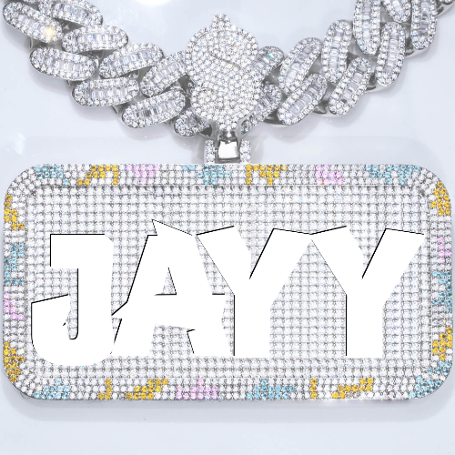 CUSTOM LETTER NECKLACE 3D COLORFUL SQUARE