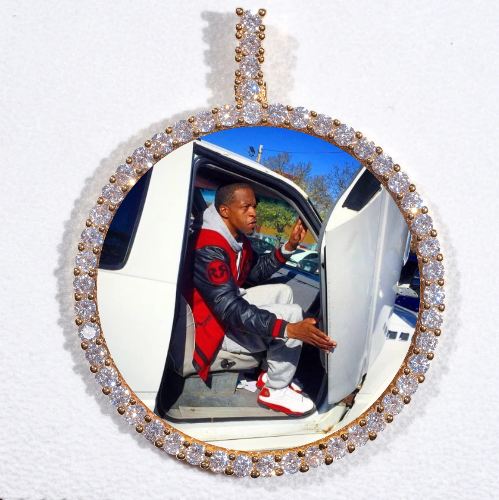 LARGE 3D CIRCLE CUSTOM PICTURE PENDANT