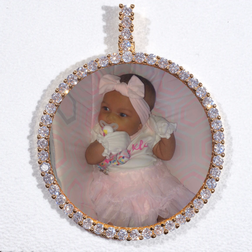LARGE 3D CIRCLE CUSTOM PICTURE PENDANT