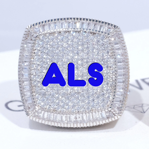 CUSTOM LETTER 3D ICED RING