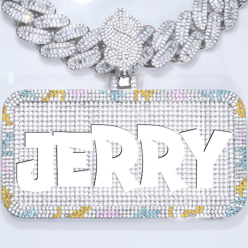 CUSTOM LETTER NECKLACE 3D COLORFUL SQUARE