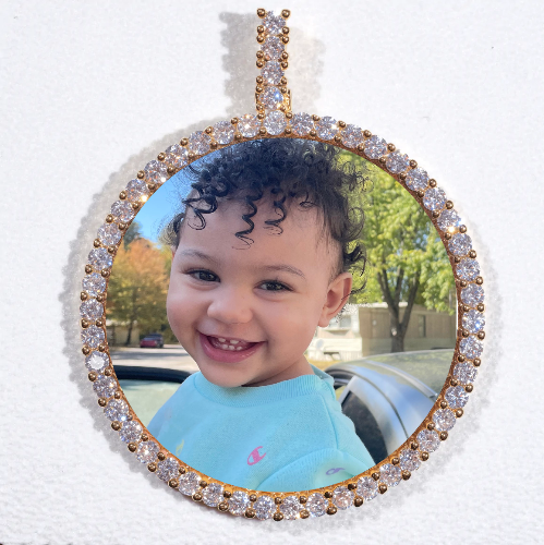 LARGE 3D CIRCLE CUSTOM PICTURE PENDANT