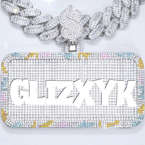 CUSTOM LETTER NECKLACE 3D COLORFUL SQUARE