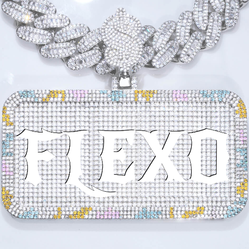 CUSTOM LETTER NECKLACE 3D COLORFUL SQUARE